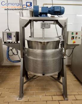 Marmita basculante a gas de acero inoxidable de 150 litros de Mecamau