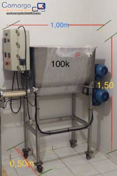 Mezclador horizontal de paletas con llenadora dosificadora de acero inoxidable de 150 litros