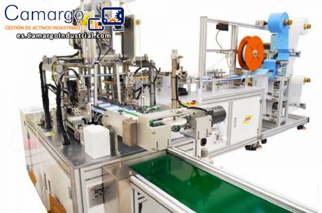 Mquina automtica para fabricar mascarillas no tejidas con aplicador elstico 100 mascarillas/minuto