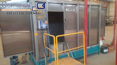 Cabina de pintura en polvo blanca con cicln Deltec