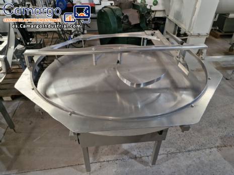 Mesa acumuladora giratoria Masipack de acero inoxidable de 1200 mm