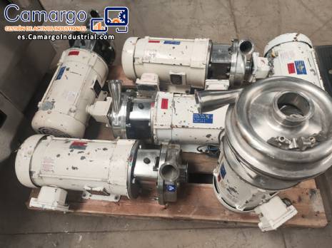 Bomba centr�fuga sanitaria de acero inoxidable APV SPX FLOW W+ 22/09 con motor antideflagrante Baldor de 5 hp.