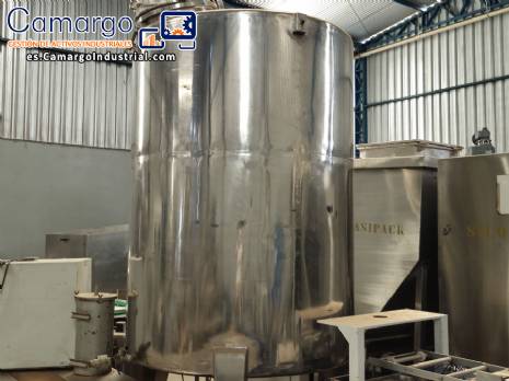 Tanque de acero inoxidable para almacenamiento y agitación de 1500 litros