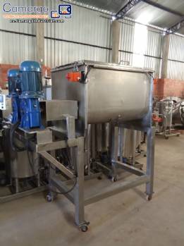 Batidora de cinta de acero inoxidable de 300 litros con 2 ejes