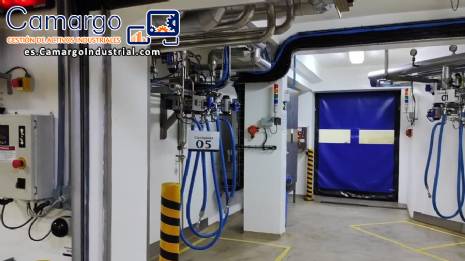 Sistema de esterilización de contenedores de acero inoxidable Spirax Sarco con válvulas automáticas. Sistema de esterilización de contenedores de acero inoxidable Spirax Sarco con válvulas automáticas.